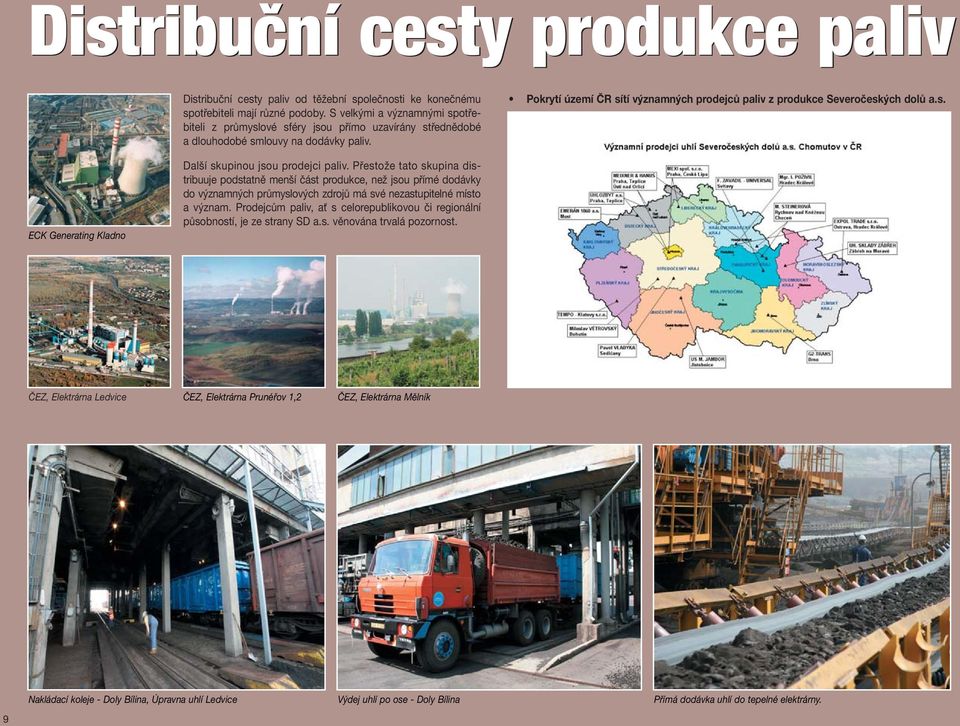Pokrytí území ČR sítí významných prodejců paliv z produkce Severočeských dolů a.s. ECK Generating Kladno Další skupinou jsou prodejci paliv.