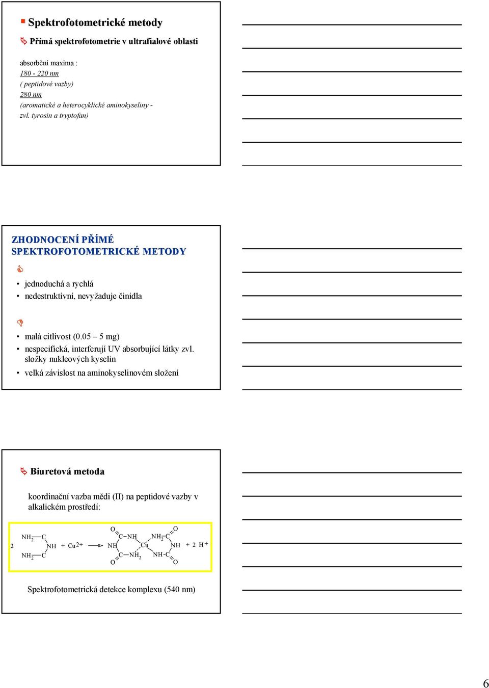 05 5 mg) nespecifická, interferují UV absorbující látky zvl.