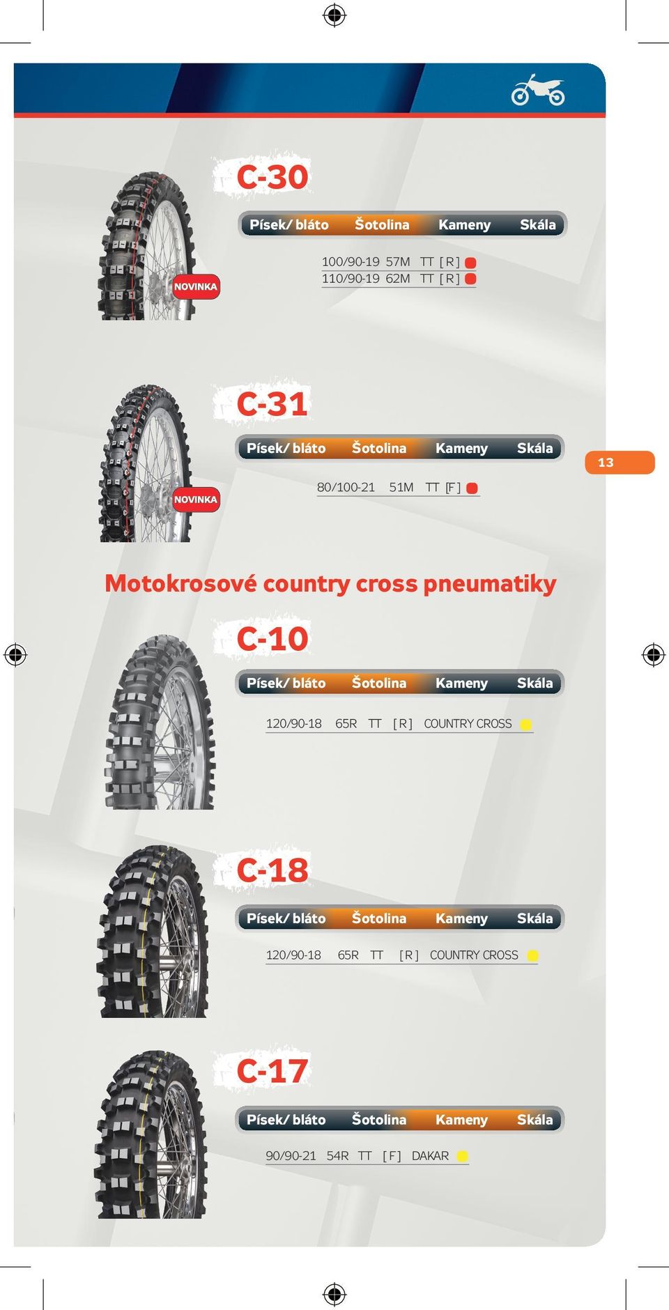 pneumatiky C-10 120/90-18 65R [ R ] COUNTRY CROSS