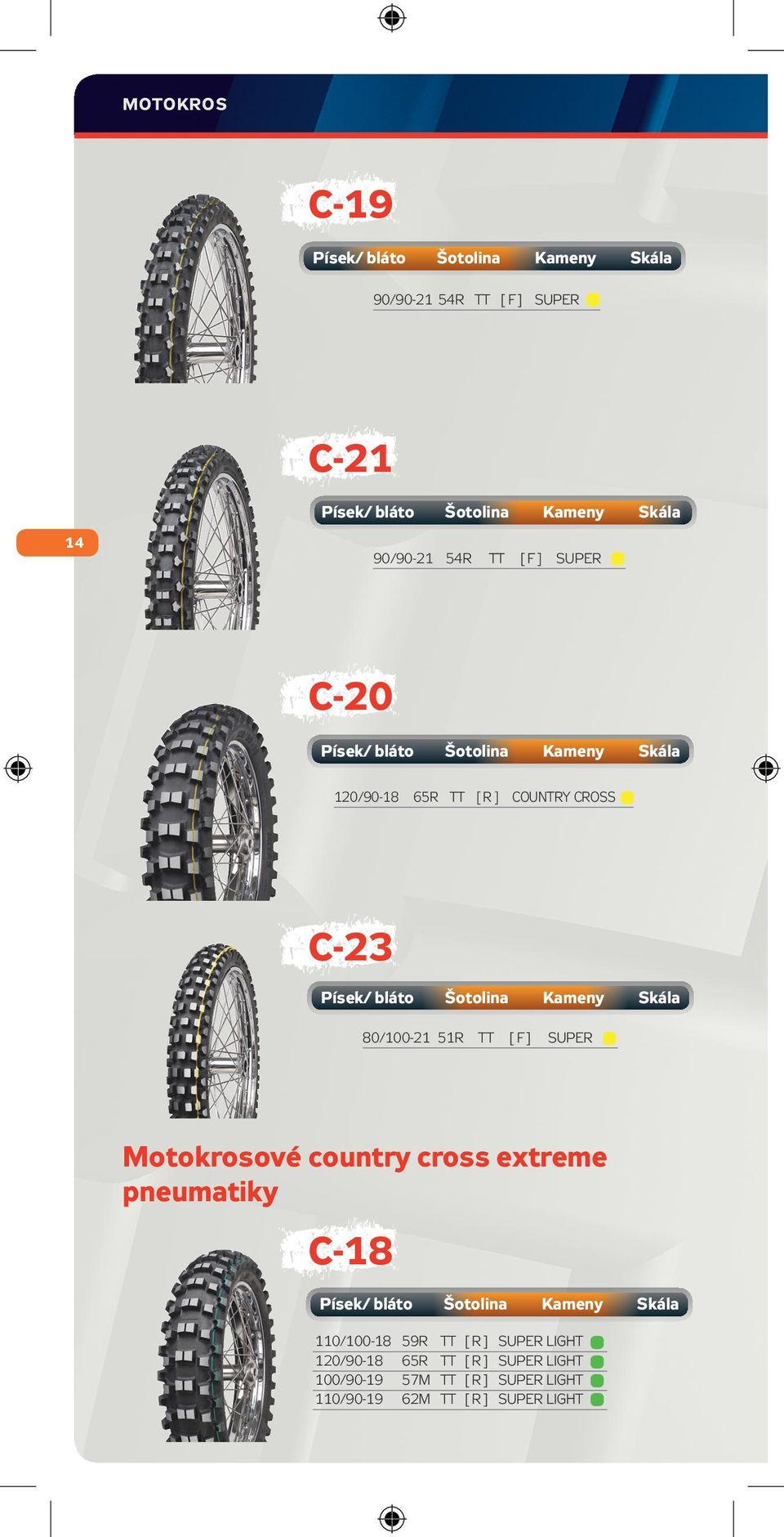 country cross extreme pneumatiky C-18 110/100-18 59R [ R ] SUPER LIGHT