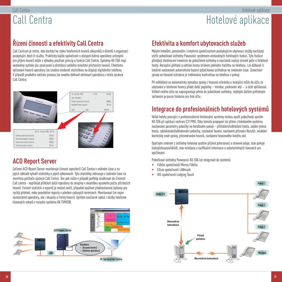 Systémy KX-TDA mají vestavěný systém pro zpracování a distribuci velkého množství příchozích hovorů.