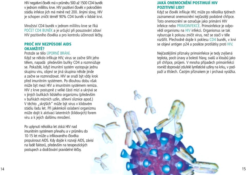 Množství CD4 buněk v jednom mililitru krve se říká POČET CD4 BUNĚK a je určující při posuzování zdraví HIV pozitivního člověka a pro kontrolu účinnosti léčby. PROČ HIV NEZPŮSOBÍ AIDS OKAMŽITĚ?