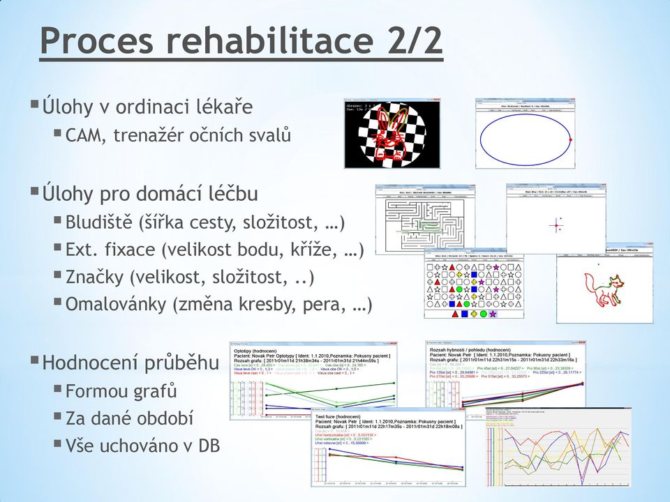 fixace (velikost bodu, kříže, ) Značky (velikost, složitost,.