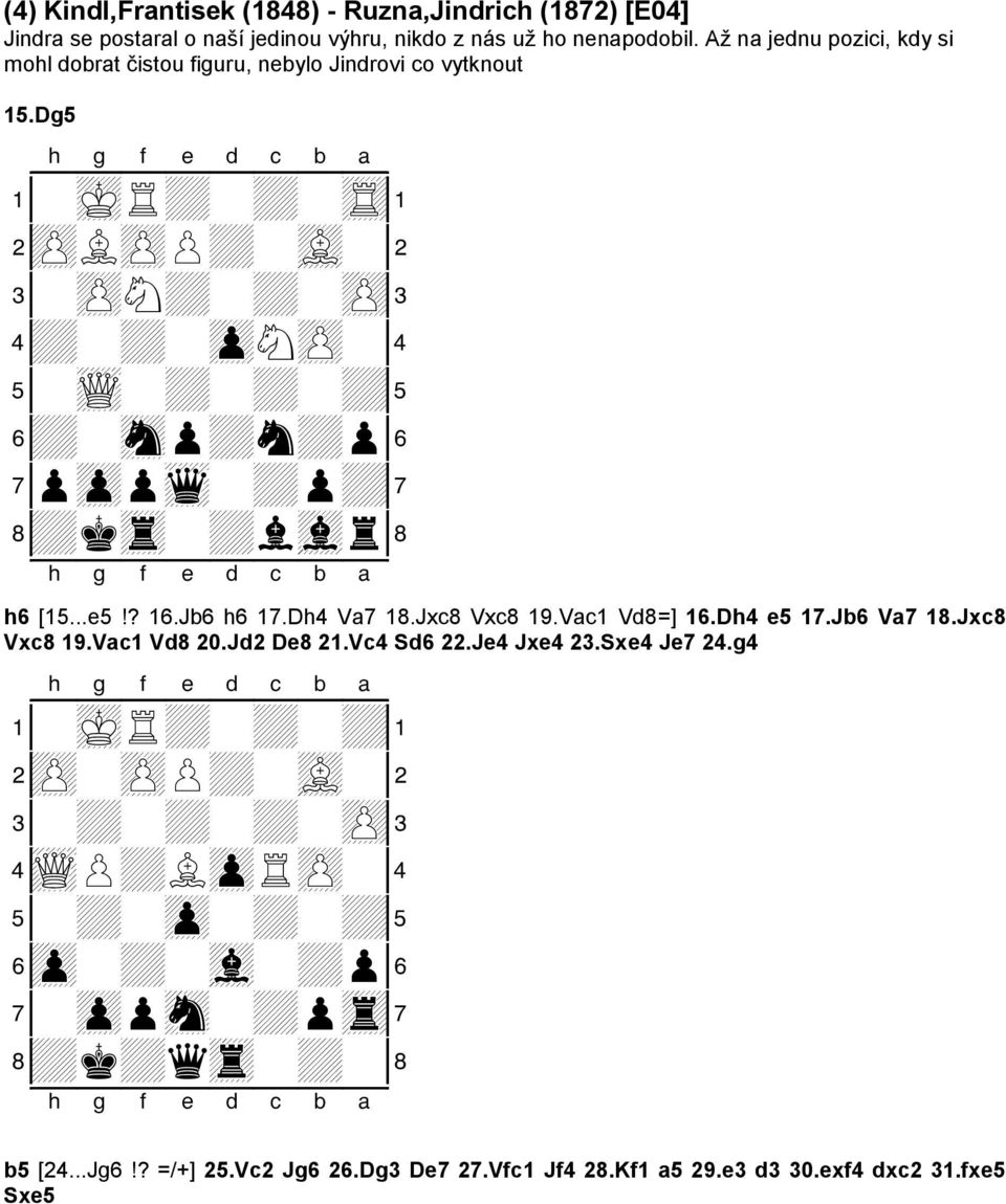 2zPLzPP+-vL-" 3-zPN+-+-zP# 4+-+-zpNzP-$ 5-wQ-+-+-+% 6+-snp+n+p& 7pzppwq-+p+' 8+ktr-+lvlr( h6 [15...e5!? 16.Jb6 h6 17.Dh4 Va7 18.Jxc8 Vxc8 19.Vac1 Vd8=] 16.Dh4 e5 17.