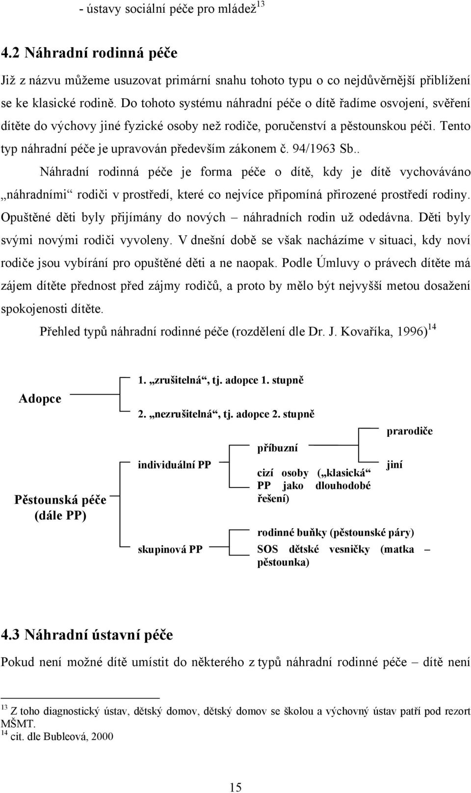 Tento typ náhradní péče je upravován především zákonem č. 94/1963 Sb.