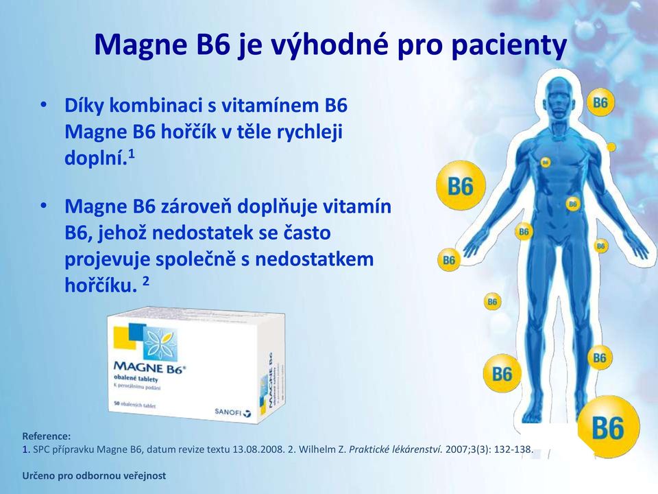 1 Magne B6 zároveň doplňuje vitamín B6, jehož nedostatek se často projevuje společně s