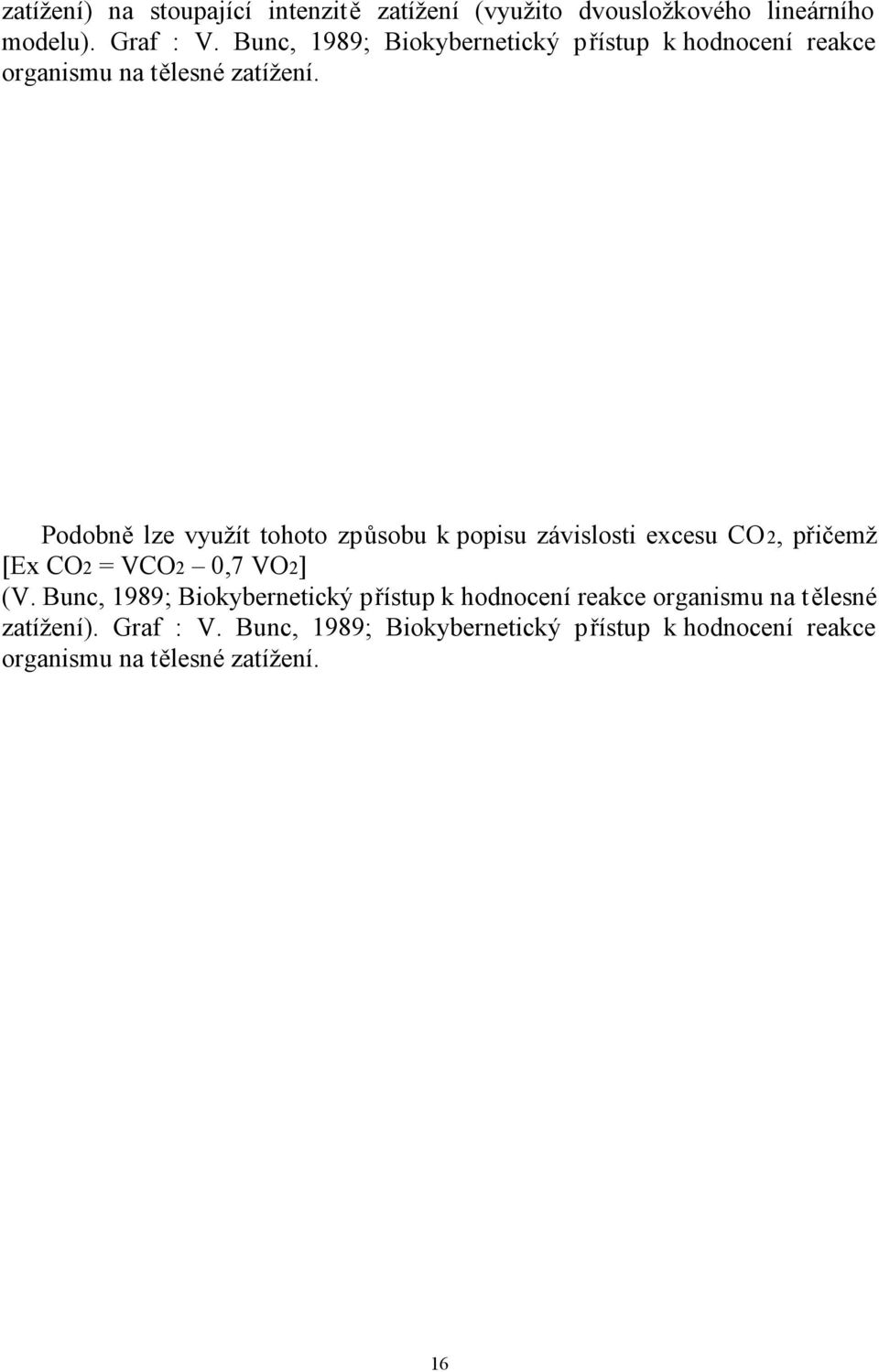 Podobně lze využít tohoto způsobu k popisu závislosti excesu CO2, přičemž [Ex CO2 = VCO2 0,7 VO2] (V.