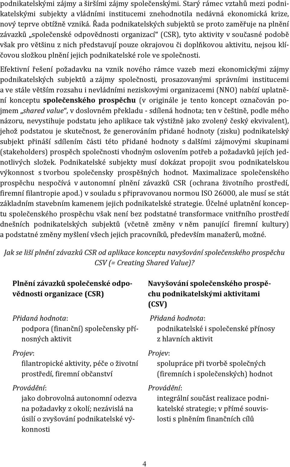 doplňkovou aktivitu, nejsou klíčovou složkou plnění jejich podnikatelské role ve společnosti.