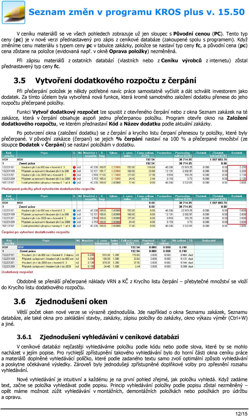 Při zápisu materiálů z ostatních databází (vlastních nebo z Ceníku výrobců z internetu) zůstal přednastavený typ ceny fc. 3.