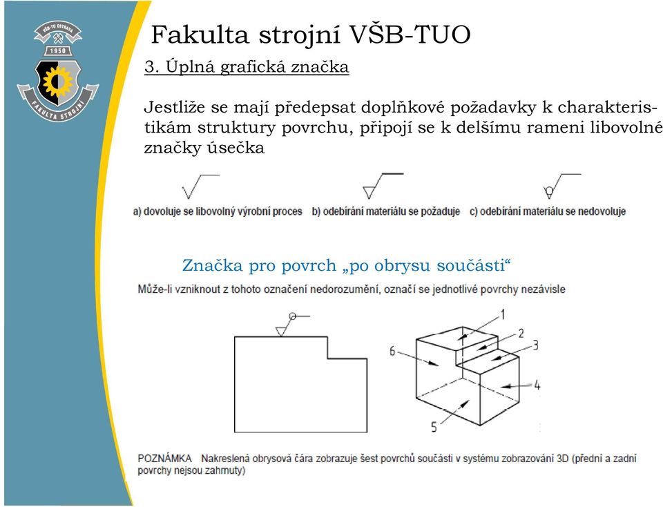 struktury povrchu, připojí se k delšímu rameni