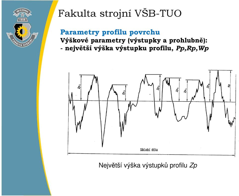 největší výška výstupku profilu,