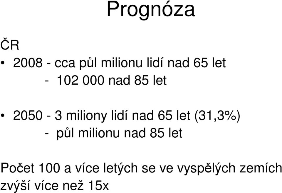 let (31,3%) - pl milionu nad 85 let Poet 100 a