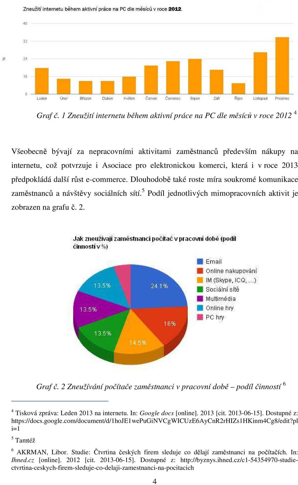 elektronickou komerci, která i v roce 2013 předpokládá další růst e-commerce. Dlouhodobě také roste míra soukromé komunikace zaměstnanců a návštěvy sociálních sítí.