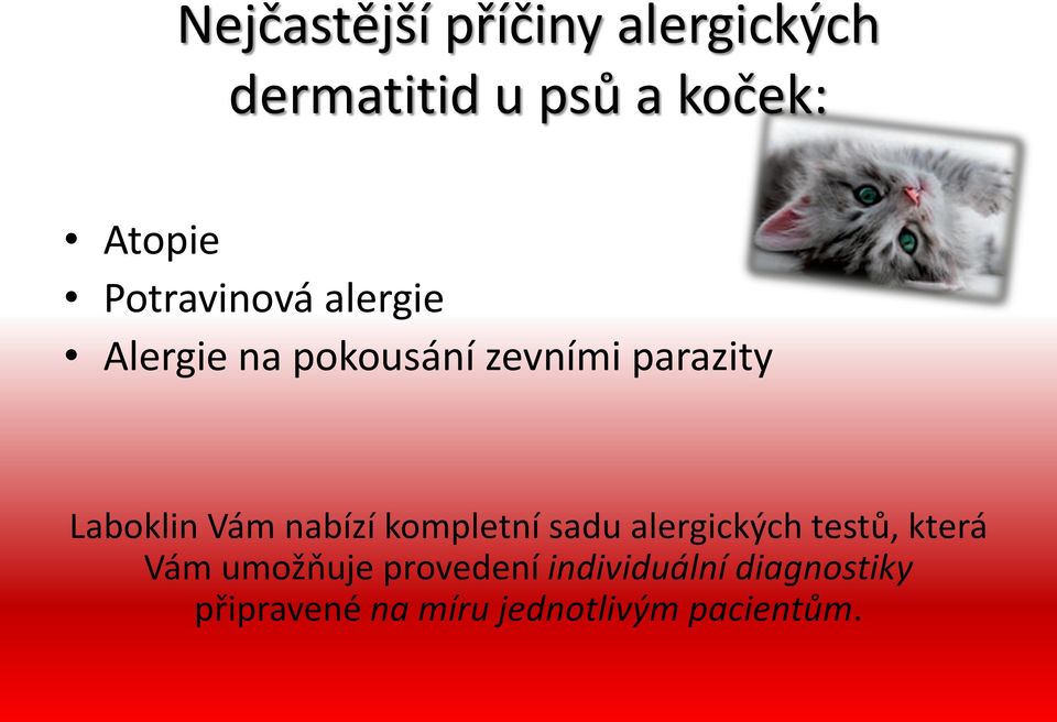 Vám nabízí kompletní sadu alergických testů, která Vám umožňuje