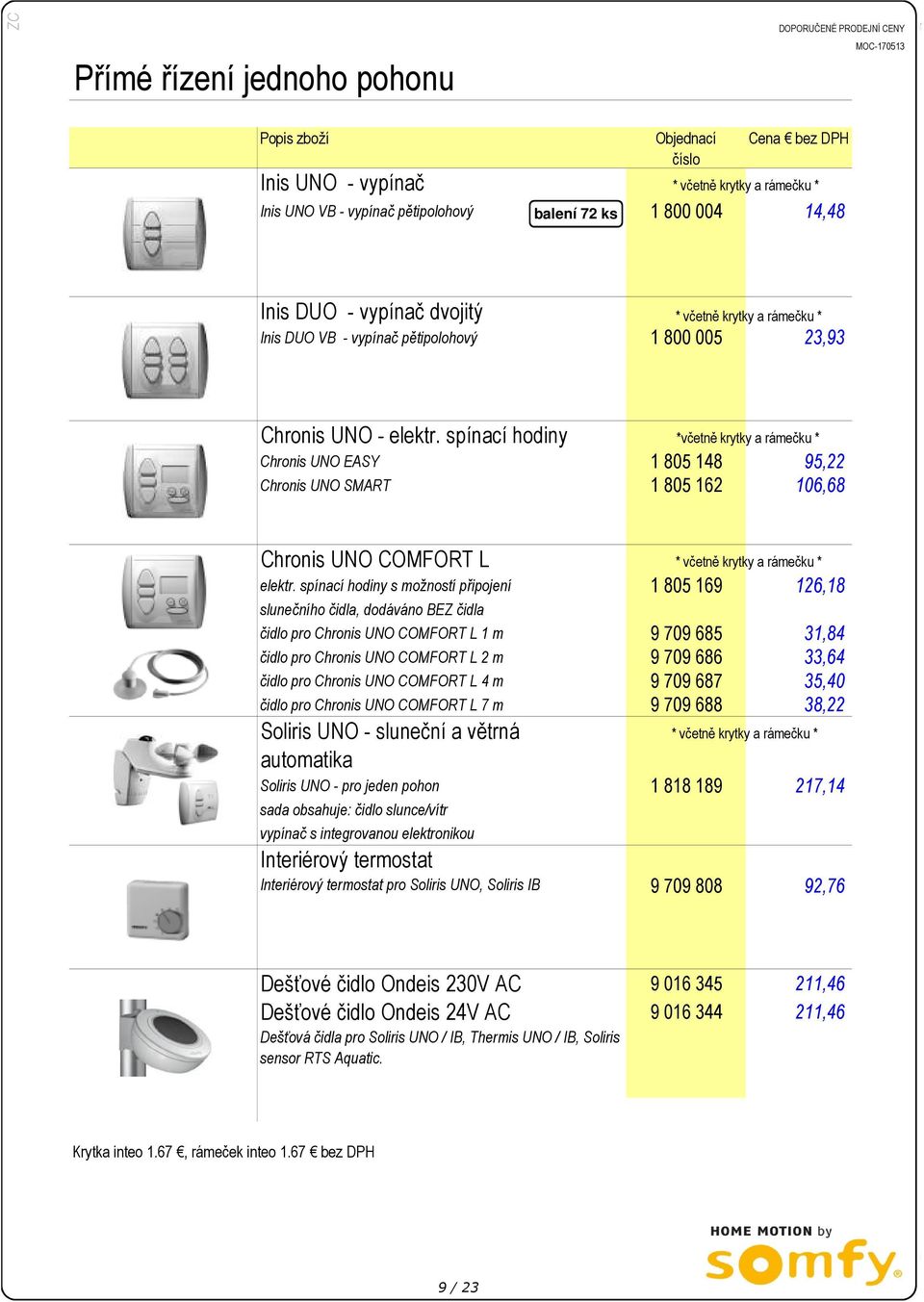 spínací hodiny *včetně krytky a rámečku * Chronis UNO EASY 1 805 148 95,22 Chronis UNO SMART 1 805 162 106,68 Chronis UNO COMFORT L * včetně krytky a rámečku * elektr.