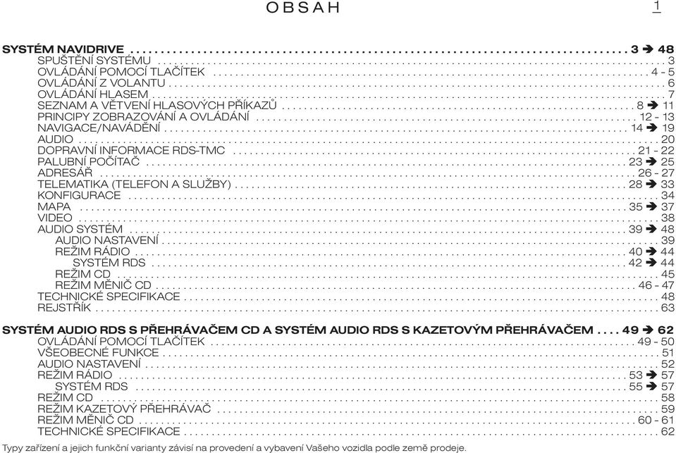 ............................................................................................ 7 SEZNAM A VÌTVENÍ HLASOVÝCH PØÍKAZÙ................................................................ 8 11 PRINCIPY ZOBRAZOVÁNÍ A OVLÁDÁNÍ.