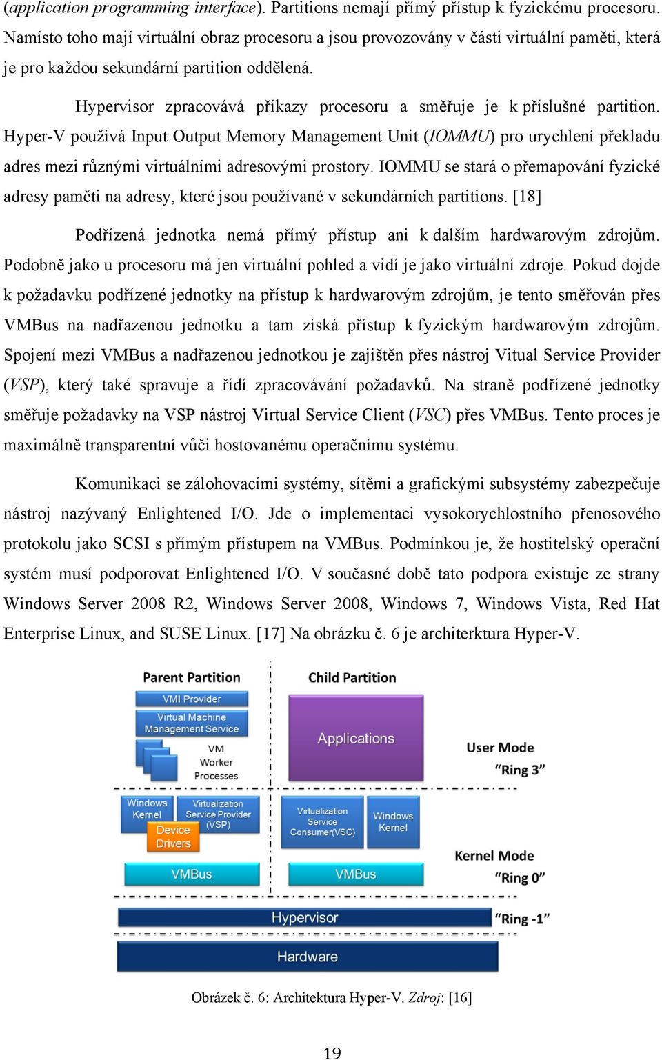 Hypervisor zpracovává příkazy procesoru a směřuje je k příslušné partition.