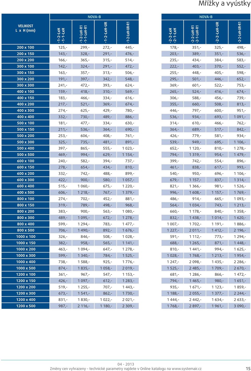 403,- 370,- 552,- 300 x 150 163,- 357,- 313,- 506,- 255,- 448,- 405,- 598,- 300 x 200 191,- 397,- 342,- 548,- 295,- 501,- 446,- 652,- 300 x 300 241,- 472,- 393,- 624,- 369,- 601,- 522,- 753,- 400 x