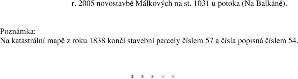 Poznámka: Na katastrální mapě z roku 1838