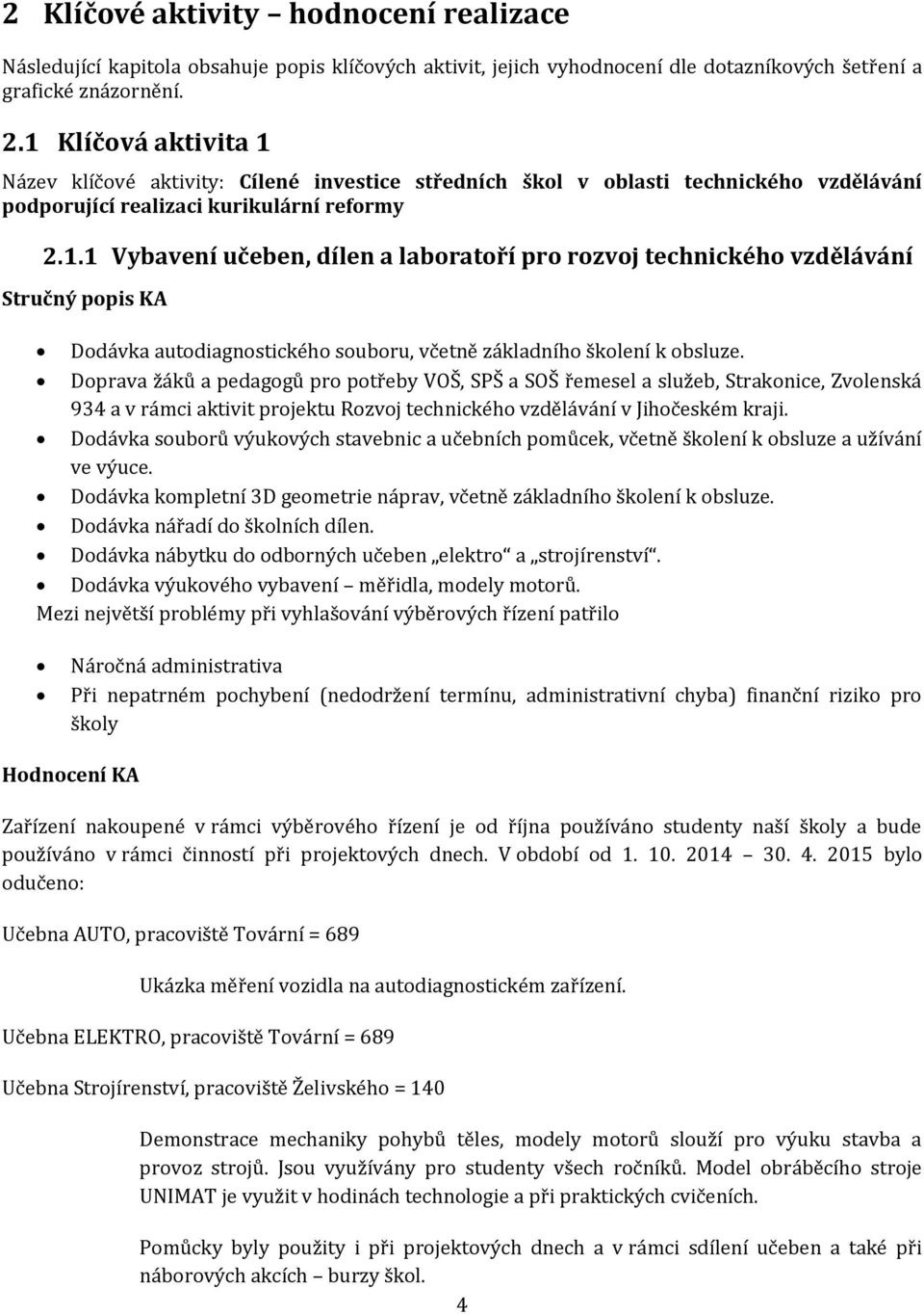 . Vybavení učeben, dílen a laboratoří pro rozvoj technického vzdělávání Stručný popis KA Dodávka autodiagnostického souboru, včetně základního školení k obsluze.