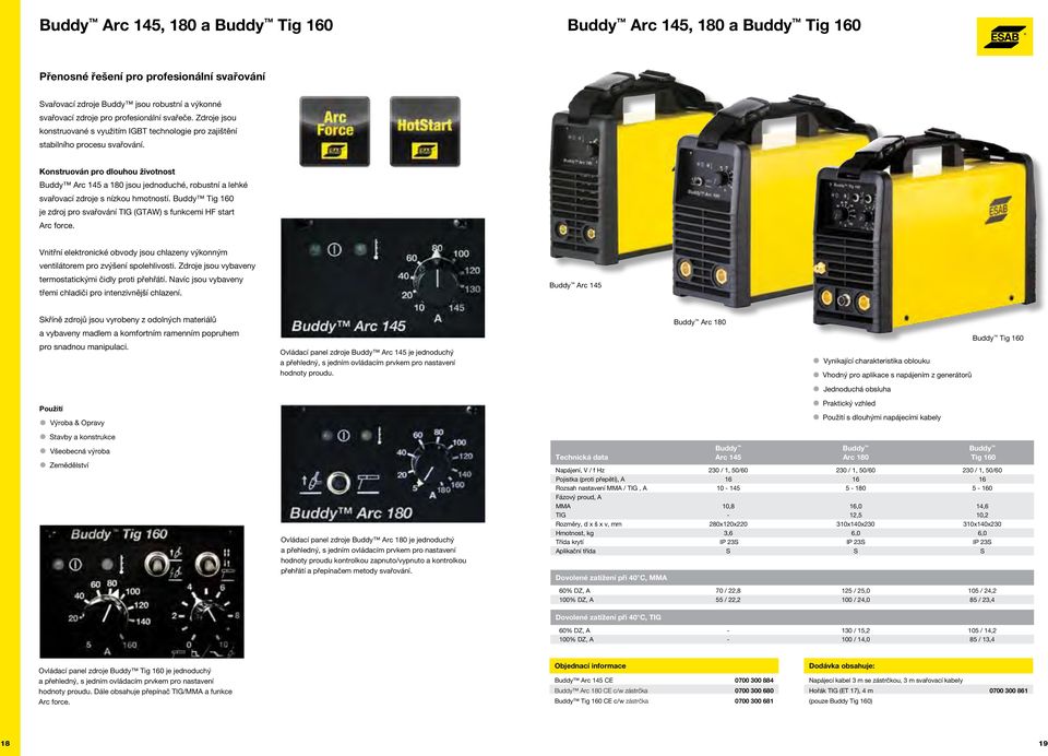 Konstruován pro dlouhou životnost Buddy Arc 145 a 180 jsou jednoduché, robustní a lehké svařovací zdroje s nízkou hmotností.