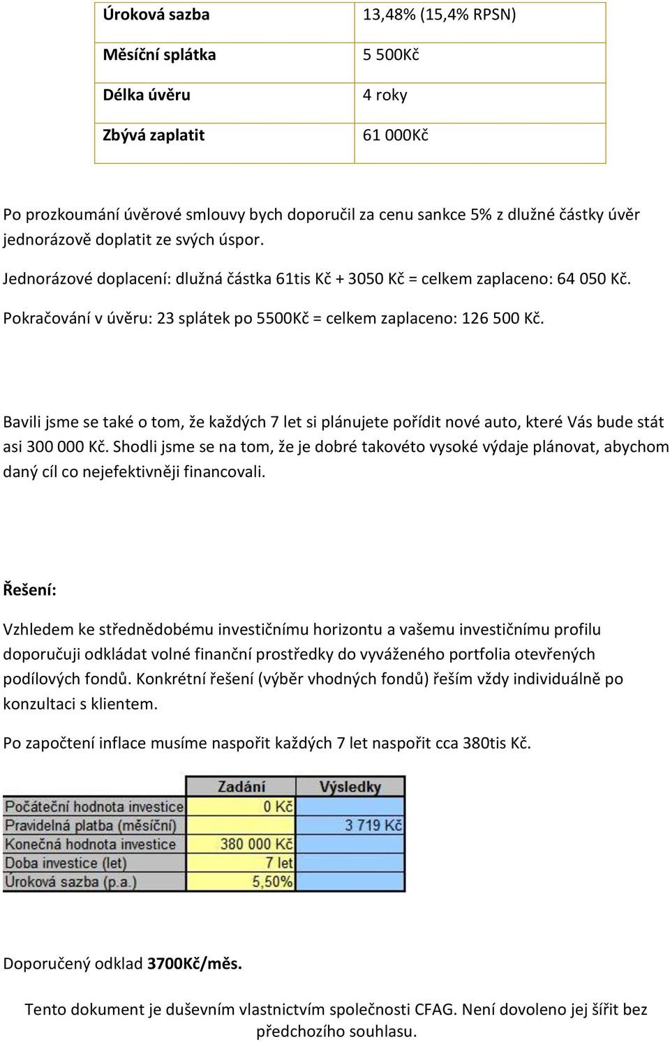 Bavili jsme se také o tom, že každých 7 let si plánujete pořídit nové auto, které Vás bude stát asi 300 000 Kč.