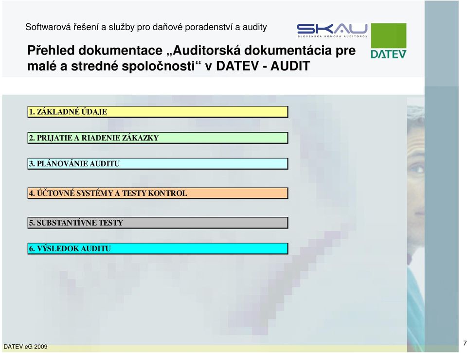 PRIJATIE A RIADENIE ZÁKAZKY 3. PLÁNOVÁNIE AUDITU 4.