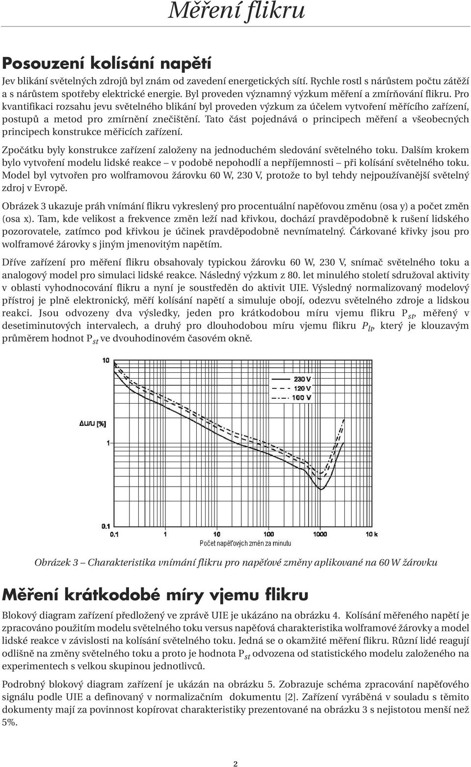 Pro kvantifikaci rozsahu jevu světelného blikání byl proveden výzkum za účelem vytvoření měřícího zařízení, postupů a metod pro zmírnění znečištění.