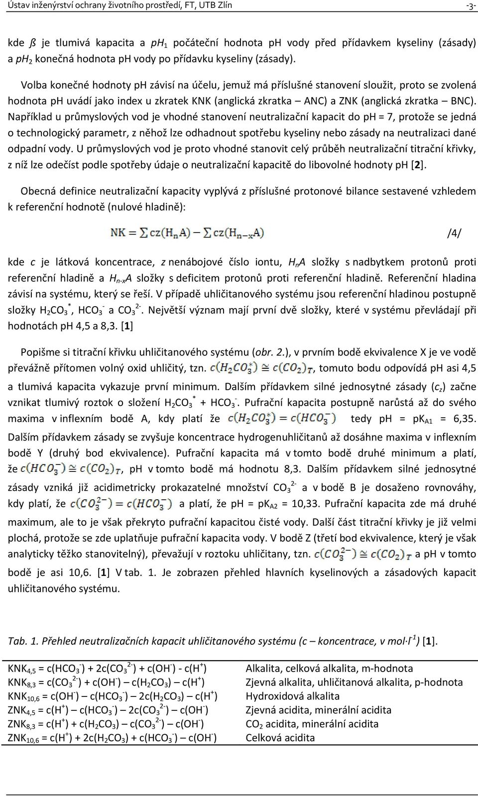 Volba konečné hodnoty ph závisí na účelu, jemuž má příslušné stanovení sloužit, proto se zvolená hodnota ph uvádí jako index u zkratek KNK (anglická zkratka ANC) a ZNK (anglická zkratka BNC).