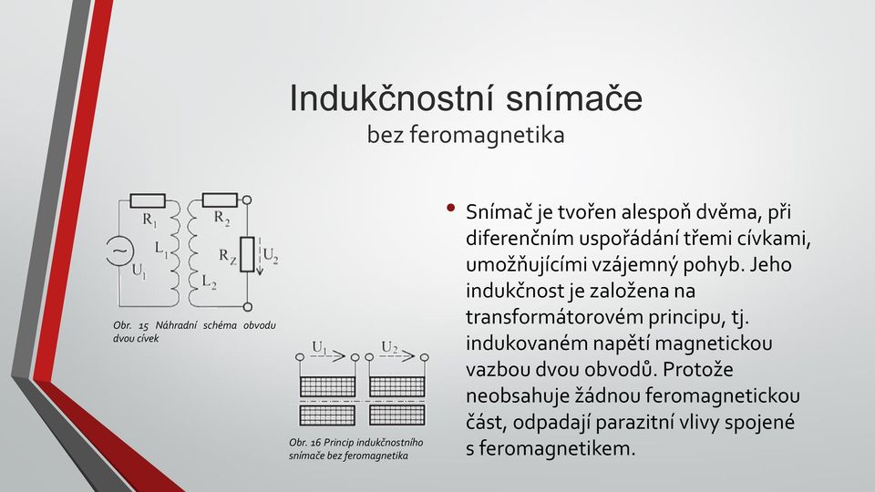 třemi cívkami, umožňujícími vzájemný pohyb. Jeho indukčnost je založena na transformátorovém principu, tj.