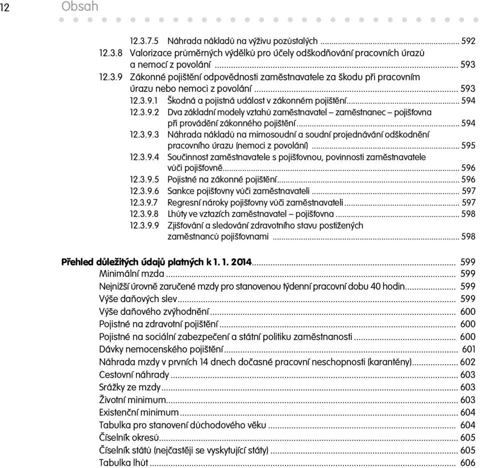 .. 595 12.3.9.4 Sou innost zam stnavatele s pojiš ovnou, povinnosti zam stnavatele v i pojiš ovn... 596 12.3.9.5 Pojistné na zákonné pojišt ní... 596 12.3.9.6 Sankce pojiš ovny v i zam stnavateli.