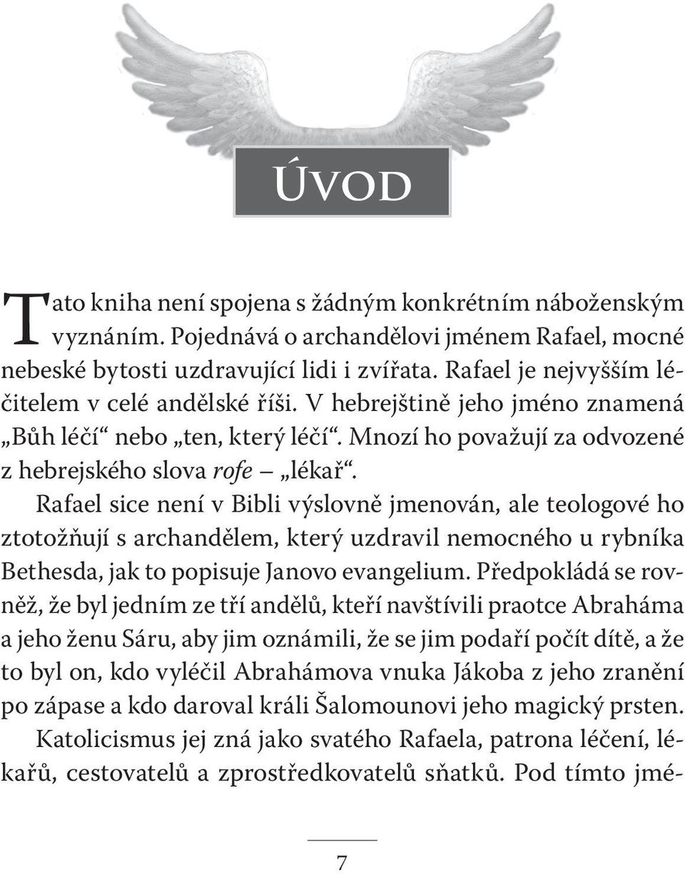 Rafael sice není v Bibli výslovně jmenován, ale teologové ho ztotožňují s archandělem, který uzdravil nemocného u rybníka Bethesda, jak to popisuje Janovo evangelium.