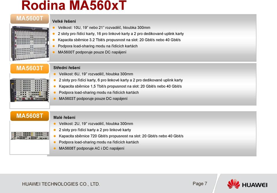 2 sloty pro řídící karty, 6 pro linkové karty a 2 pro dedikované uplink karty Kapacita sběrnice 1,5 Tbit/s propusnost na slot: 20 Gbit/s nebo 40 Gbit/s Podpora load-sharing modu na řídících kartách