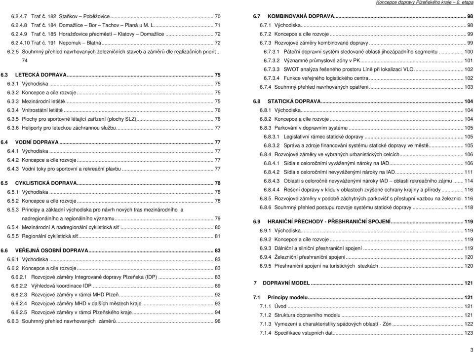 .. 75 6.3.3 Mezinárodní letiště... 75 6.3.4 Vnitrostátní letiště... 76 6.3.5 Plochy pro sportovně létající zařízení (plochy SLZ)... 76 6.3.6 Heliporty pro leteckou záchrannou službu... 77 6.