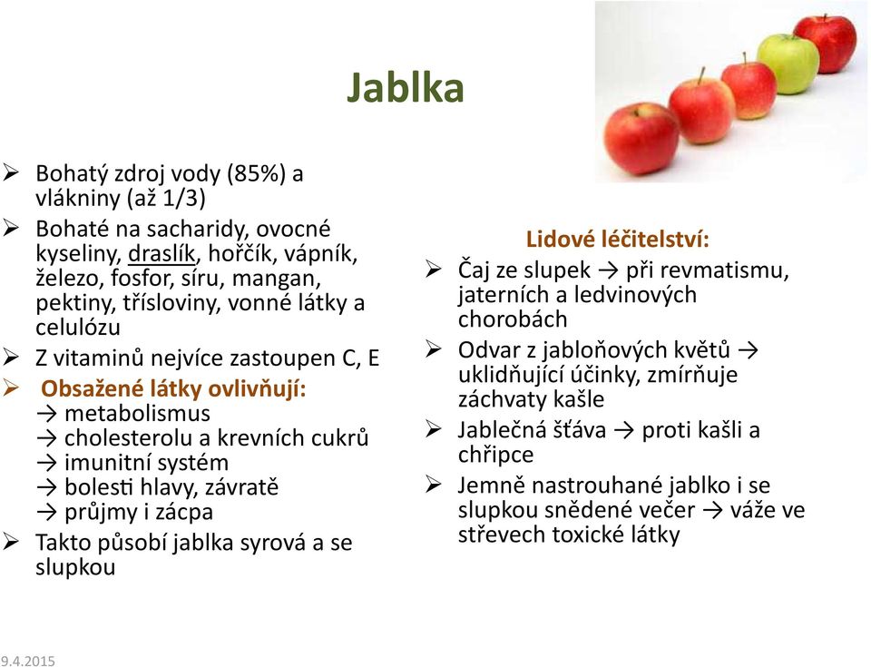 i zácpa Takto působí jablka syrová a se slupkou Lidové léčitelství: Čaj ze slupek při revmatismu, jaterních a ledvinových chorobách Odvar z jabloňových květů