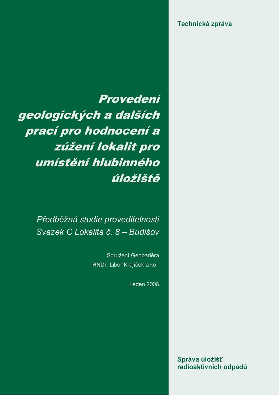 proveditelnosti Svazek C Lokalita č.