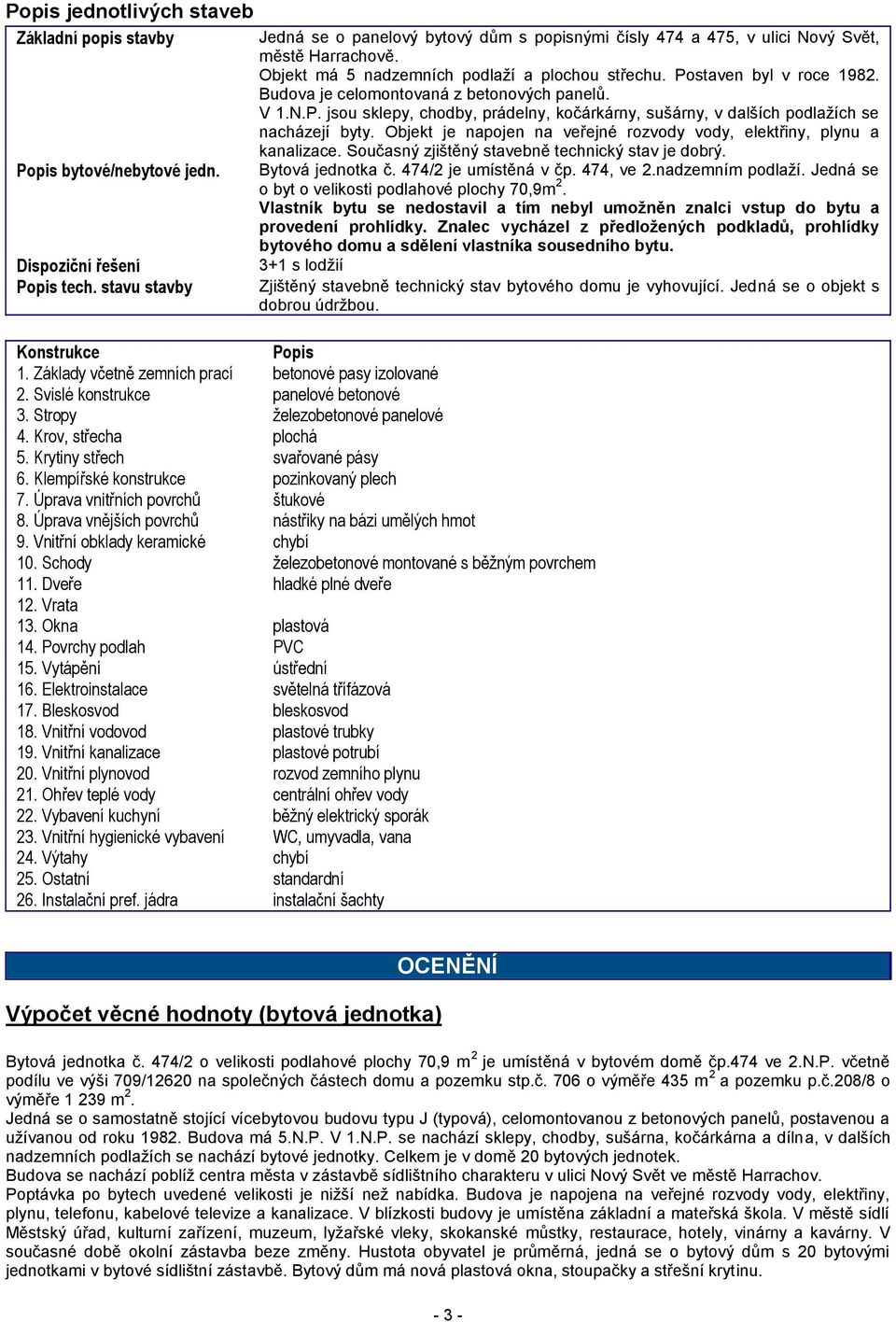 Budova je celomontovaná z betonových panelů. V 1.N.P. jsou sklepy, chodby, prádelny, kočárkárny, sušárny, v dalších podlažích se nacházejí byty.