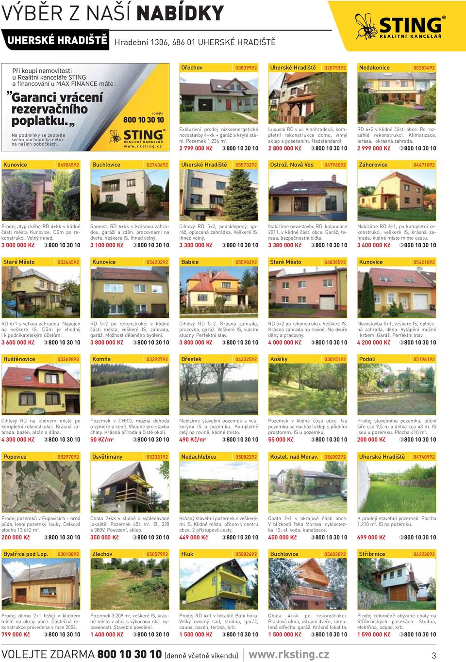 Pozemek 1.236 m 2. 2 799 000 Kč 02075392 Luxusní RD v ul. Vinohradská, kompletní rekonstrukce domu, vinný sklep s posezením. Nadstandard! 2 800 000 Kč Nedakonice 05353492 RD 6+2 v klidné části obce.