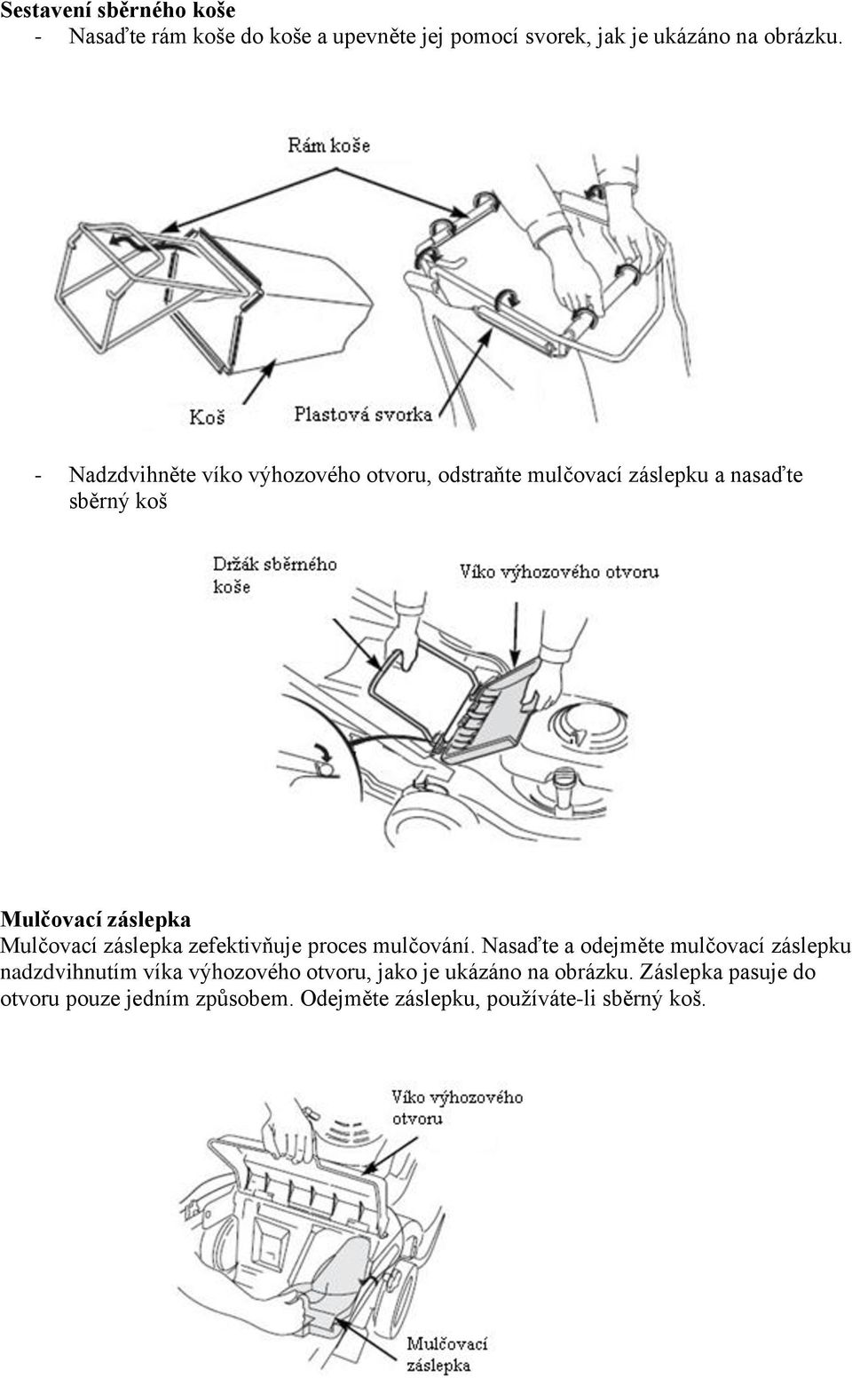 Mulčovací záslepka zefektivňuje proces mulčování.