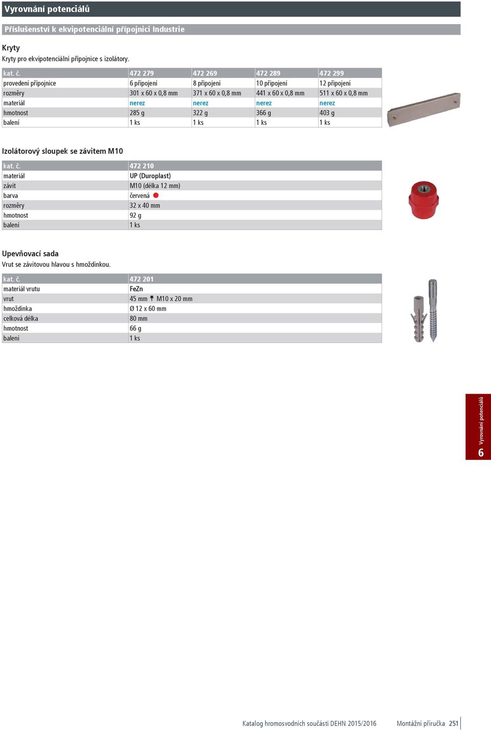 10,30 472 201 BS M10 PAS 472 201 40133408931 1--1 g 1 Stk. 2,42 Příslušenství k ekvipotenciální přípojnici Industrie Kryty Kryty pro ekvipotenciální přípojnice s izolátory. kat. č.