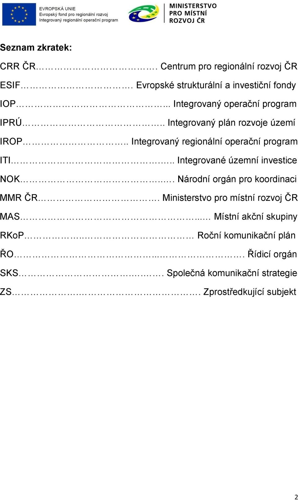 .. Integrované územní investice NOK... Národní orgán pro koordinaci MMR ČR. Ministerstvo pro místní rozvoj ČR MAS.