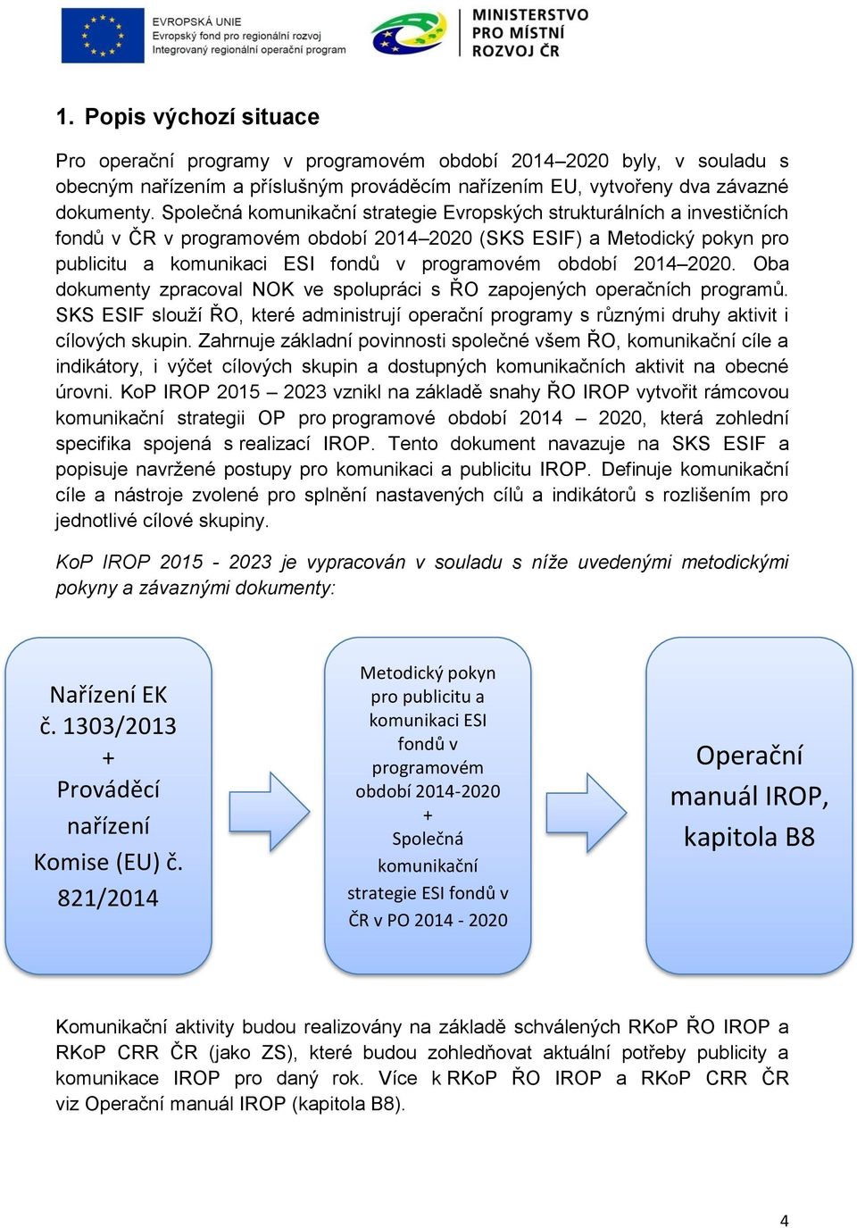 období 2014 2020. Oba dokumenty zpracoval NOK ve spolupráci s ŘO zapojených operačních programů. SKS ESIF slouží ŘO, které administrují operační programy s různými druhy aktivit i cílových skupin.