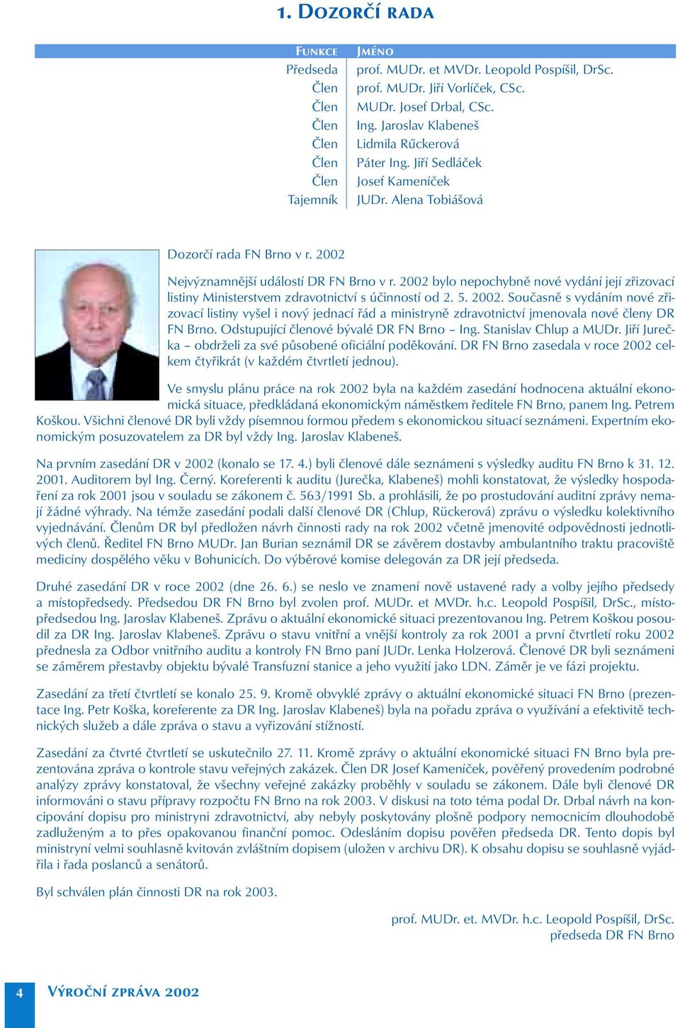 2002 bylo nepochybně nové vydání její zřizovací listiny Ministerstvem zdravotnictví s účinností od 2. 5. 2002.