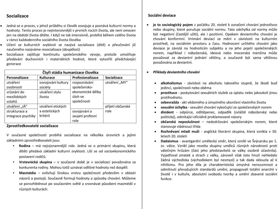 I když ne tak intenzivně, probíhá během celého života v rámci každodenního sociálního života člověka Učení se kulturních zvyklostí se nazývá socializace (dítě) a přeučování již naučeného nazýváme