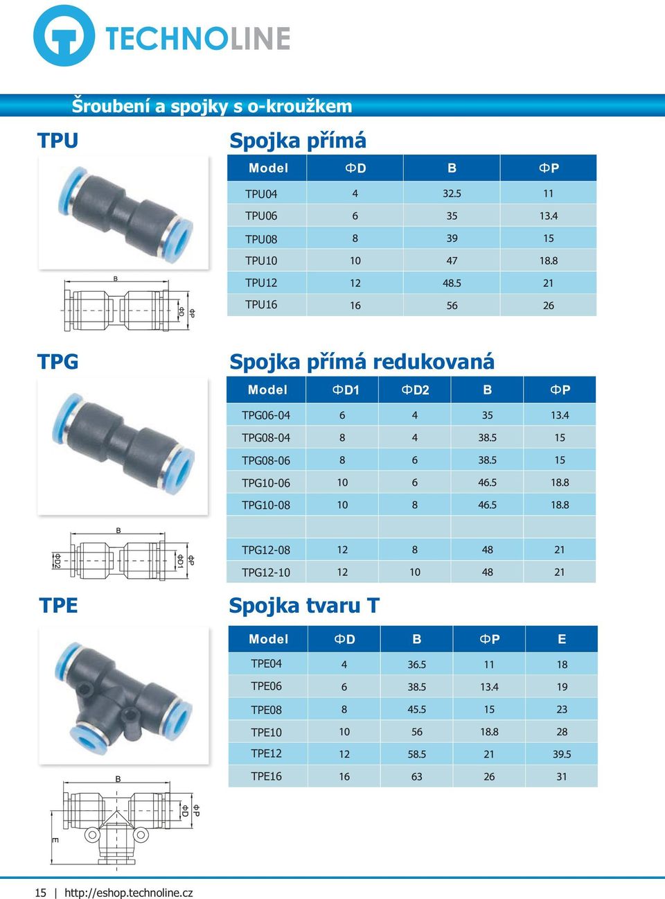 TPG08-04 TPG08-06 TPG10-06 TPG10-08 TPG12-08 TPG12-10 TPE Spojka