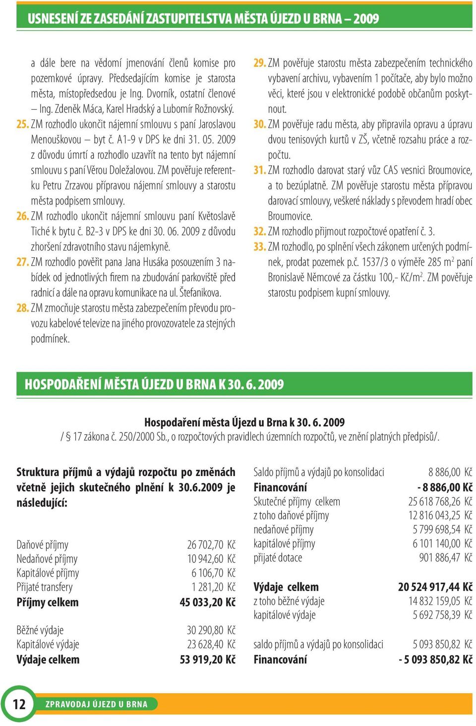 2009 z důvodu úmrtí a rozhodlo uzavřít na tento byt nájemní smlouvu s paní Věrou Doležalovou. ZM pověřuje referentku Petru Zrzavou přípravou nájemní smlouvy a starostu města podpisem smlouvy. 26.