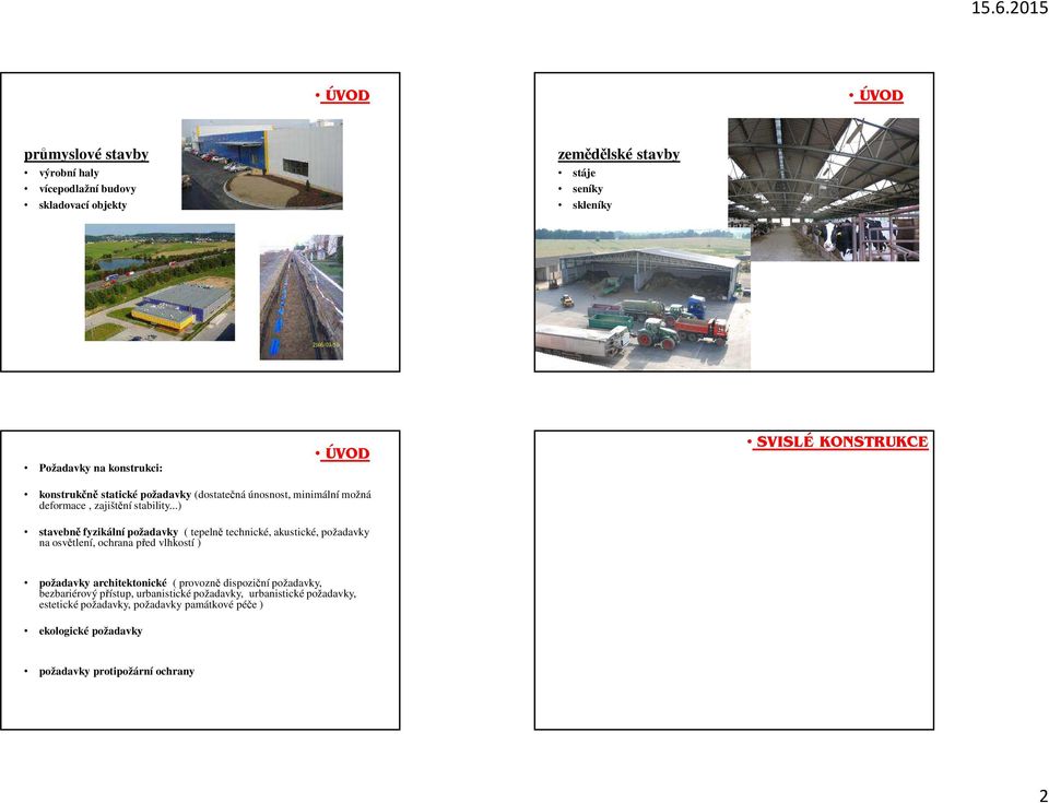 ..) stavebně fyzikální požadavky ( tepelně technické, akustické, požadavky na osvětlení, ochrana před vlhkostí ) požadavky architektonické (