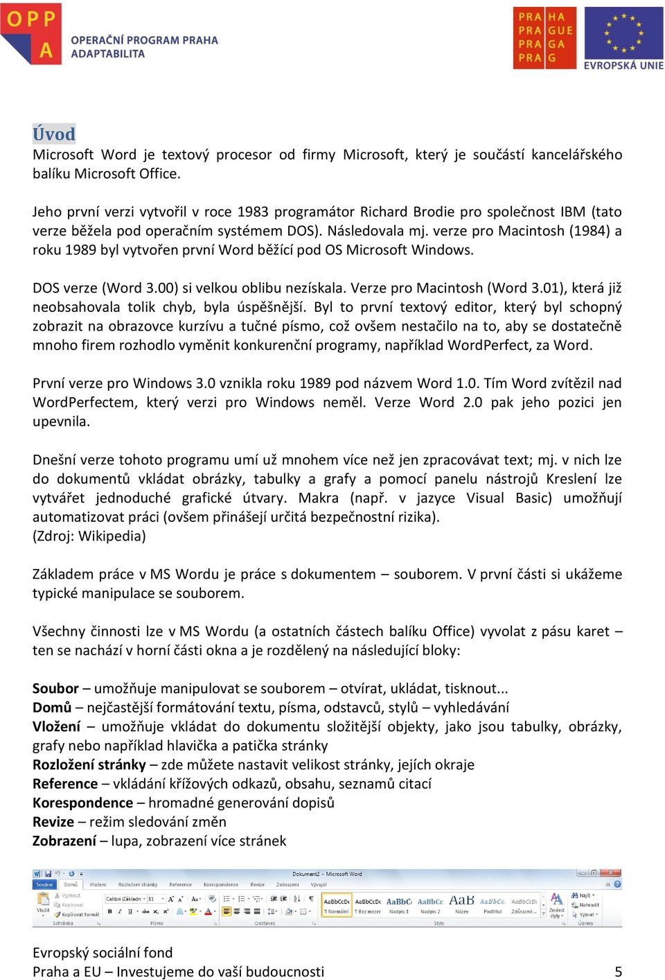 verze pro Macintosh (1984) a roku 1989 byl vytvořen první Word běžící pod OS Microsoft Windows. DOS verze (Word 3.00) si velkou oblibu nezískala. Verze pro Macintosh (Word 3.