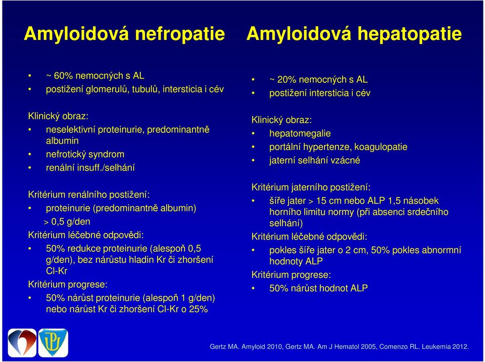 /selhání Kritérium renálního postižení: proteinurie (predominantně albumin) 0,5 g/den Kritérium léčebné odpovědi: 50% redukce proteinurie (alespoň 0,5 g/den), bez nárůstu hladin Krči zhoršení Cl-Kr
