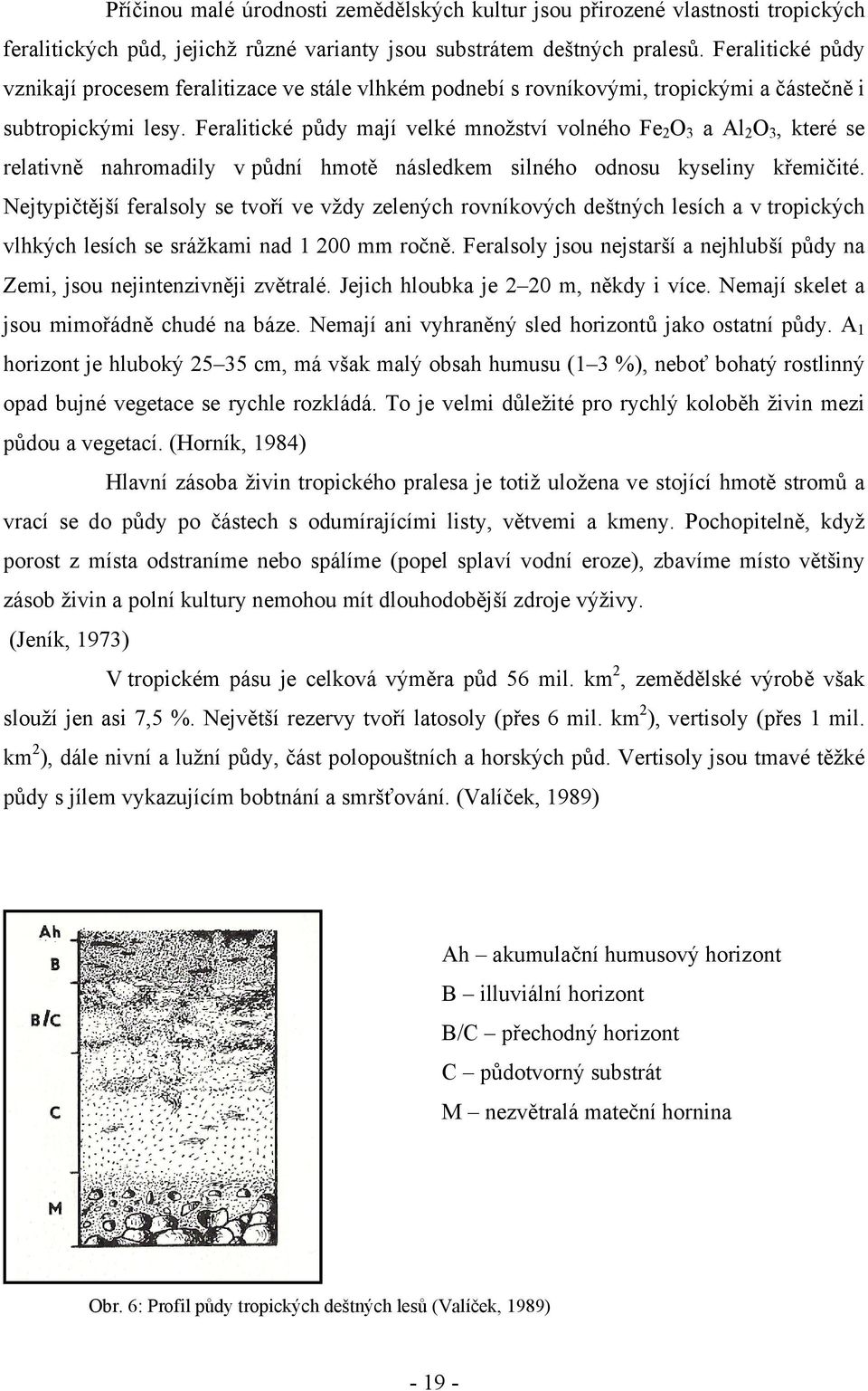 Feralitické půdy mají velké množství volného Fe 2 O 3 a Al 2 O 3, které se relativně nahromadily v půdní hmotě následkem silného odnosu kyseliny křemičité.